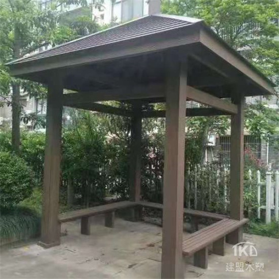 四角塑木涼亭