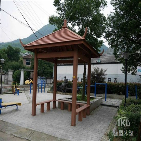 小區(qū)四角塑木景觀涼亭
